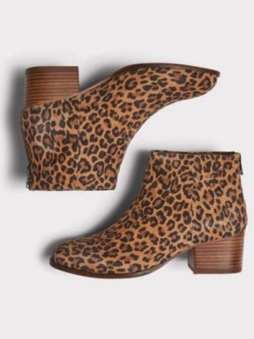 Seychelles Women's Floodplain Brown Leopard Leather Almond Toe Booties Size 10.